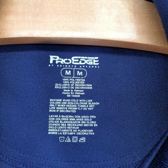 Pro Edge Men's Polo Shirt Blue Medium Short Sleeve Pullover Notre Dame Irish - Picture 11 of 14